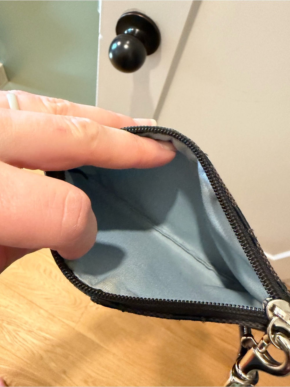 Coach Black Signature Wristlet with Detachable Strap - Black - Picture 3 of 3